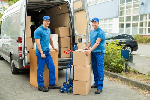 Local team removing bulky furniture from a central London property