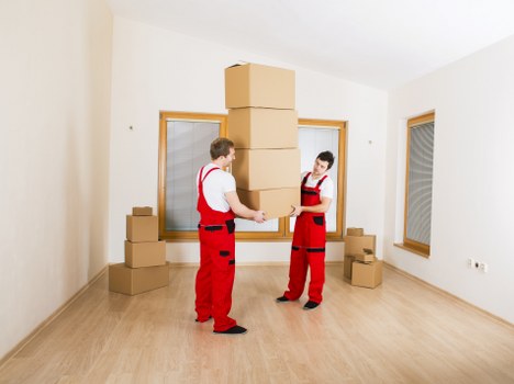Packed household items ready for transport during a Fitzrovia house move